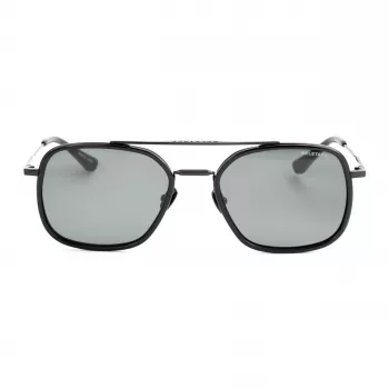 Okulary przeciwsłoneczne Belstaff Avedon S118 dla mężczyzn - czarna oprawka acetatowa, szare soczewki poliwęglanowe, ochrona UV400, 56/20/145 mm