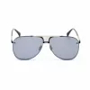 BELSTAFF BECKINGTONIIN Męskie kwadratowe okulary przeciwsłoneczne z acetylocelulozy - czarna oprawka, szare soczewki 63/12/145 mm