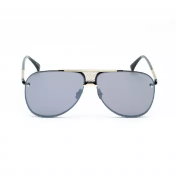 BELSTAFF BECKINGTONIIN Męskie kwadratowe okulary przeciwsłoneczne z acetylocelulozy - czarna oprawka, szare soczewki 63/12/145 mm