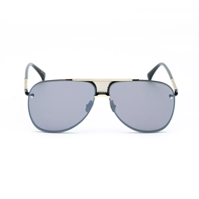 BELSTAFF BECKINGTONIIN Męskie kwadratowe okulary przeciwsłoneczne z acetylocelulozy - czarna oprawka, szare soczewki 63/12/145 mm