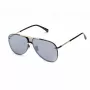 BELSTAFF BECKINGTONIIN Męskie kwadratowe okulary przeciwsłoneczne z acetylocelulozy - czarna oprawka, szare soczewki 63/12/145 mm