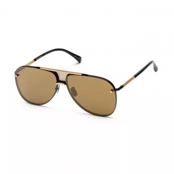BELSTAFF BECKINGTONNEG Męskie okulary przeciwsłoneczne prostokątne - czarna oprawka, soczewki dymne, 61/12/145 mm