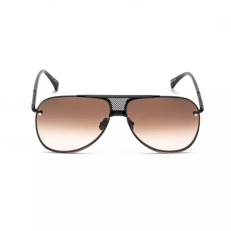 Okulary przeciwsłoneczne Belstaff Beckinton dla mężczyzn - czarna oprawka acetatowa, szare soczewki 61/12/145 mm UV400