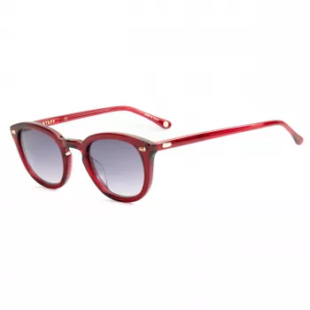 Okulary przeciwsłoneczne damskie Belstaff Grasmere-S179 - czarna oprawka acetatowa, szare soczewki poliwęglanowe, 47/23/145 mm, ochrona UV400