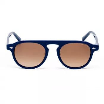 BELSTAFF LARSSON-AZUL Unisex Okulary Przeciwsłoneczne Niebieska Oprawka Szare Szkło 49/21/145 mm UV400