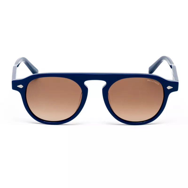 BELSTAFF LARSSON-AZUL Unisex Okulary Przeciwsłoneczne Niebieska Oprawka Szare Szkło 49/21/145 mm UV400
