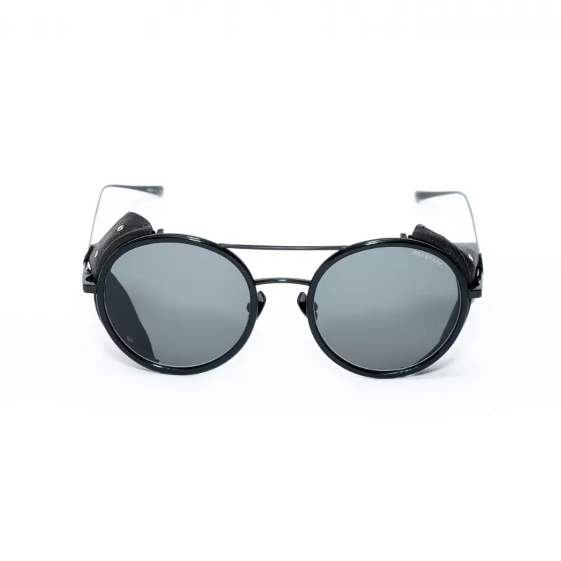 BELSTAFF PINNERNEGROCO Okulary przeciwsłoneczne Unisex - Czarna oprawka, szare soczewki, 53/19/145 mm