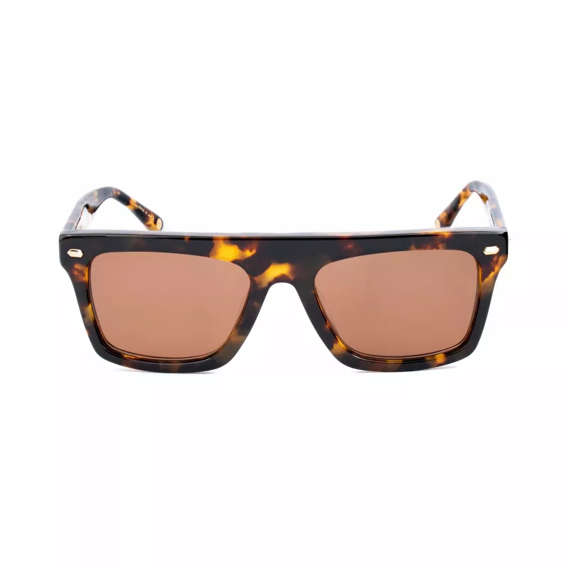 Belstaff Randford S153 Okulary przeciwsłoneczne unisex - czarna oprawka acetatowa, szare soczewki poliwęglanowe, 52 mm