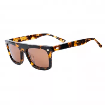 Belstaff Randford S153 Okulary przeciwsłoneczne unisex - czarna oprawka acetatowa, szare soczewki poliwęglanowe, 52 mm
