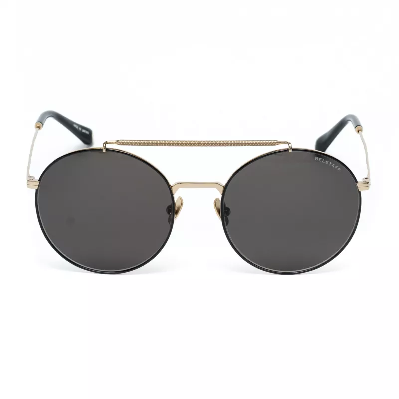 Okulary przeciwsłoneczne męskie Belstaff Staham Dorado - Pilot Square Acetate Frame UV400 Grey Lens 54mm