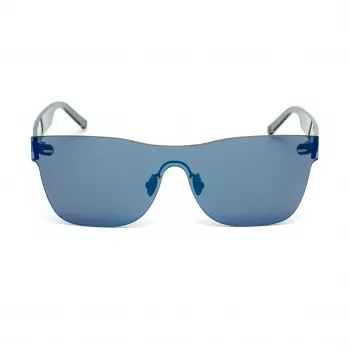 Okulary przeciwsłoneczne Belstaff Flashgunazul dla kobiet - niebieska oprawka acetatowa z szarymi gradientowymi soczewkami