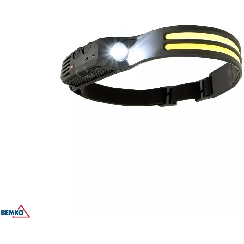 BEMKO C49-LTC01 Ładowana czołówka LED, 1200mAh, 100 lumenów, IPX4, zasięg 80m