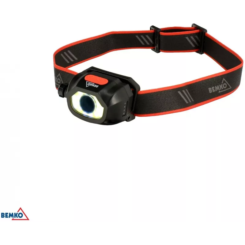 BEMKO C49-LTC02 Wielofunkcyjna akumulatorowa lampa czołowa LED, 200lm, 6500K, 1200mAh, IP44
