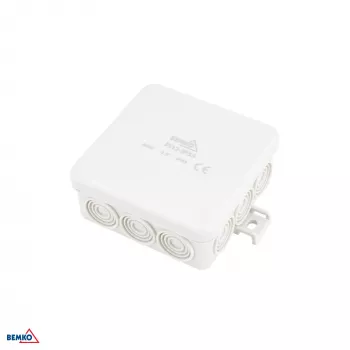 BEMKO E04-PI12-IP55 Puszka natynkowa 85x85x36.5mm IP55 12-wylotowa jasnoszara