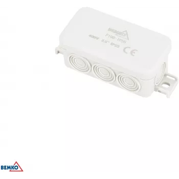 BEMKO Puszka instalacyjna natynkowa 85x45x37mm IP55 8 wejść jasnoszara E04-PI08-IP55