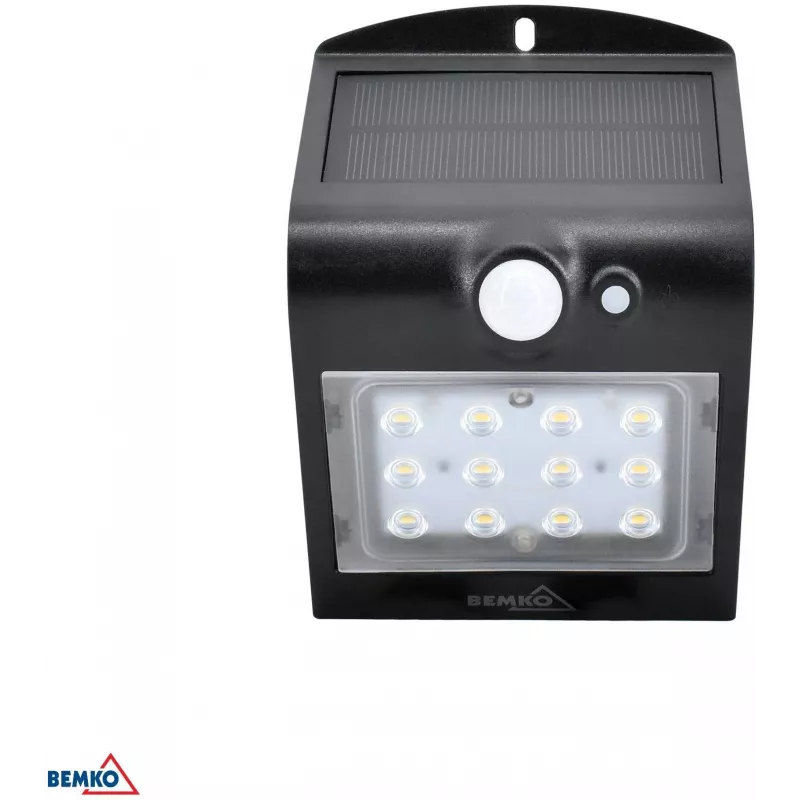BEMKO TRINGO Solar LED Floodlight 1.5W 220lm 4000K IP65 Black z czujnikiem PIR C83-SOT-001BL-PIR