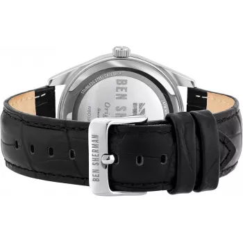 Zegarek męski Ben Sherman WB039BB Analogowy Kwarcowy 43mm Czarna Tarcza Czarny Pasek Skórzany