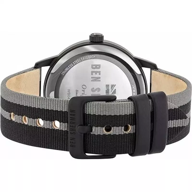 Ben Sherman Zegarek męski WB042BE analogowy kwarcowy 43mm niebieska tarcza brązowy pasek skórzany