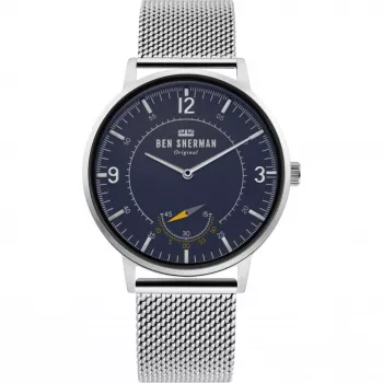 Ben Sherman WB034USM Zegarek męski kwarcowy analogowy 43 mm stal nierdzewna niebieska tarcza
