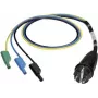 Adapter pomiarowy BENNING, wtyk Schuko na gniazda lamelkowe 4 mm, dotykoodporny, 300 V CAT III, 16 A, czarny 044142