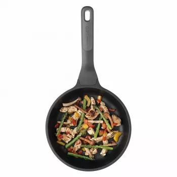Patelnia Berghoff Leo Stone+ 24 cm Aluminium z powłoką nieprzywierającą FernoGreen, odpowiednia do indukcji, szara