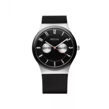 Zegarek męski BERING 32139-202 Classic Collection 39mm Kwarcowy Stal nierdzewna Siatka Czarna tarcza