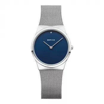 BERING Women's 12130-007 Quartz Analog Watch 30mm Stainless Steel Mesh Silver