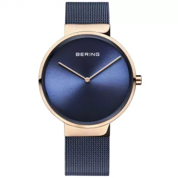 Zegarek BERING Classic dla kobiet 14531-367 19mm Różowe Złoto Stal Nierdzewna Siatka