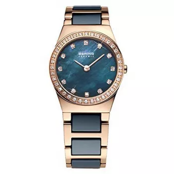 Zegarek BERING Classic Quartz dla kobiet 26mm Stal nierdzewna Mesh Niebieska tarcza Sunray 32426-767