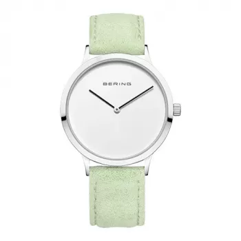 Zegarek damski BERING 14937-304 (39mm) - Niebieska tarcza sunray, srebrna bransoleta mesh