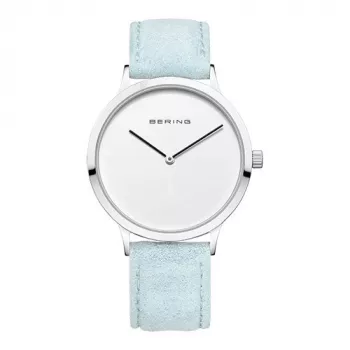 Zegarek damski BERING 14937-804 (39mm) - Różowe złoto, stalowa siateczka, niebieska tarcza