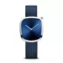 Zegarek damski BERING 18034-307 (34mm) - Różowe złoto i niebieska tarcza sunray