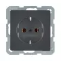 Berker Q.1/Q.3 Gniazdo SCHUKO 1-bieg. Antracyt Welur 16A 250V Podtynkowe