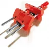 BESSEY S10-ST Mini imadło śrubowe S 10, czerwone, szerokość mocowania 100 mm, głębokość gardzieli 50 mm, z 2 zaciskami stołowymi