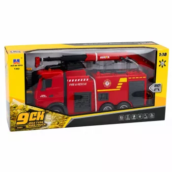 BESTTOYS Wóz Strażacki z Dźwigiem i Działkiem Wodnym RC Huina 1:18