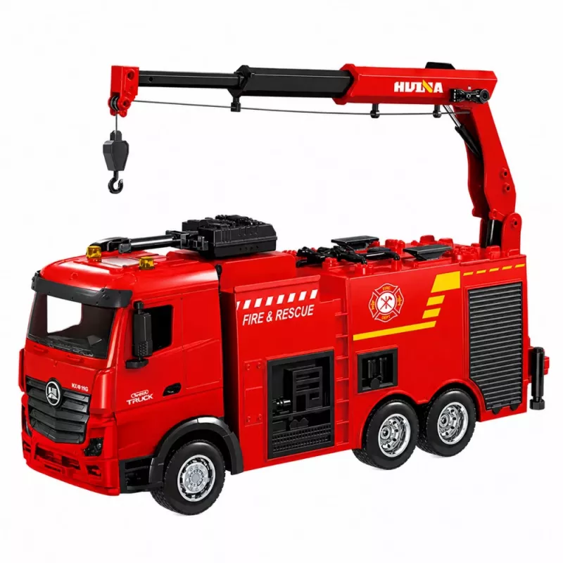 BESTTOYS Wóz Strażacki z Dźwigiem i Działkiem Wodnym RC Huina 1:18