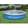 Bestway Fast Set Pool 457 x 84 cm (15 ft) Okrągły Nadmuchiwany Basen Naziemny z Filtrem, Pojemność 11016 L, Wykładzina DuraPlus, Wzór Prismatic Stone