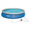 Bestway Fast Set Pool 457 x 84 cm (15 ft) Okrągły Nadmuchiwany Basen Naziemny z Filtrem, Pojemność 11016 L, Wykładzina DuraPlus, Wzór Prismatic Stone