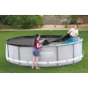 Bestway Flowclear Pokrowiec na Basen dla Steel Pro MAX Frame Pool 427 cm (14 ft) - Niebieski, polietylen z wiązaniami linowymi