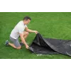 Bestway Flowclear Pokrowiec na Basen dla Steel Pro MAX Frame Pool 427 cm (14 ft) - Niebieski, polietylen z wiązaniami linowymi