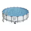 Bestway Steel Frame Pool 549 x 122 cm (18 ft x 48 in) Round Above Ground Pool z pompą filtrującą, drabiną, pokrywą - 56462