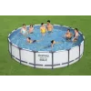 Bestway Steel Frame Pool 549 x 122 cm (18 ft x 48 in) Round Above Ground Pool z pompą filtrującą, drabiną, pokrywą - 56462