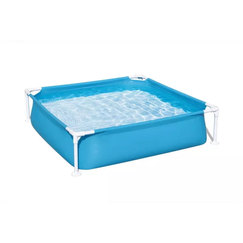 Bestway Steel Pro Frame Pool 122 cm x 122 cm x 30.5 cm Kwadratowy Basen Naziemny dla Dzieci 365 L Niebieski