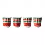 Bialetti Zestaw 4 szklanek do espresso Tricolore, 80 ml, szkło, kolory włoskiej flagi, można myć w zmywarce