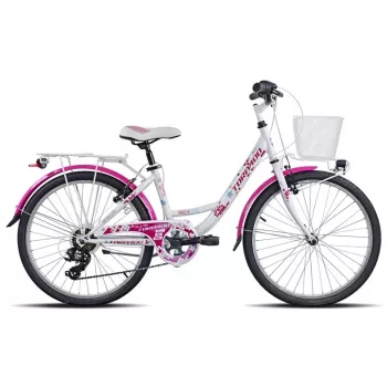 BICYCLE MTB 24 18G GIRL STEEL - 24-calowy rower górski dla dziewcząt, 18-biegowy, stalowa rama, przednie zawieszenie, hamulce V