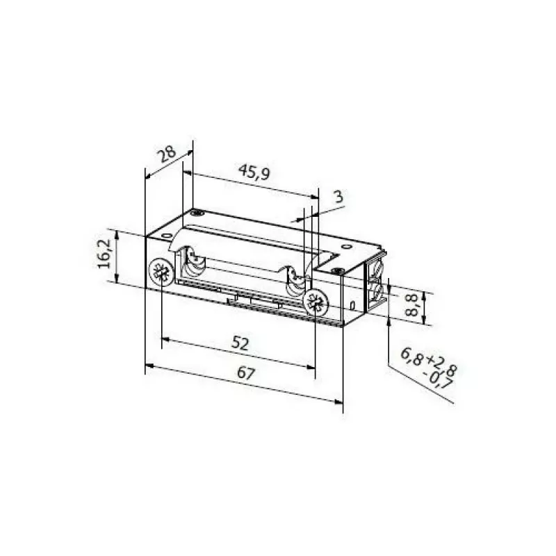 BIRA Elektrozaczep HARTTE XS12R-B XS Series 12V DC Rewersyjny Wzmocniony