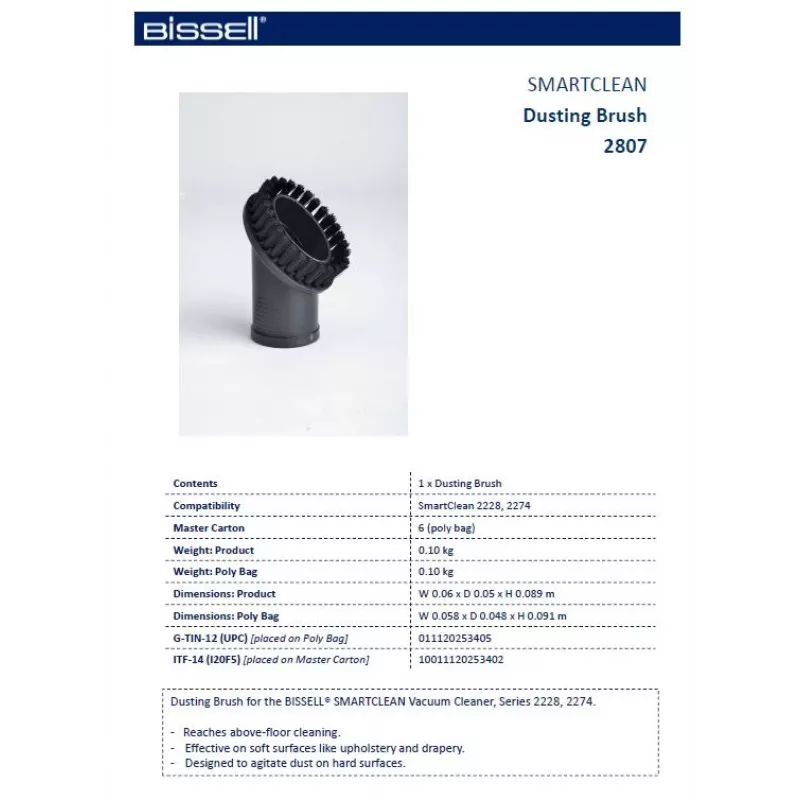 Szczotka do kurzu Bissell SmartClean, czarna, 1 szt.
