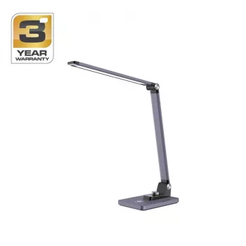 BL1268-C Metaliczna szara wielofunkcyjna lampa stołowa LED z RGB i regulowaną bielą