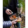 black+blum Oval Box 0.5 L Pojemnik na żywność z bambusową pokrywką i stalową podstawą