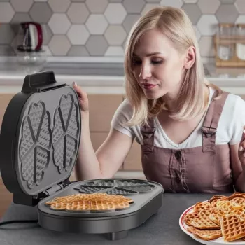BLACK+DECKER BXFC3200E 1400 W gofrownica belgijska – nieprzywierająca, z regulowanym termostatem, ze stali nierdzewnej